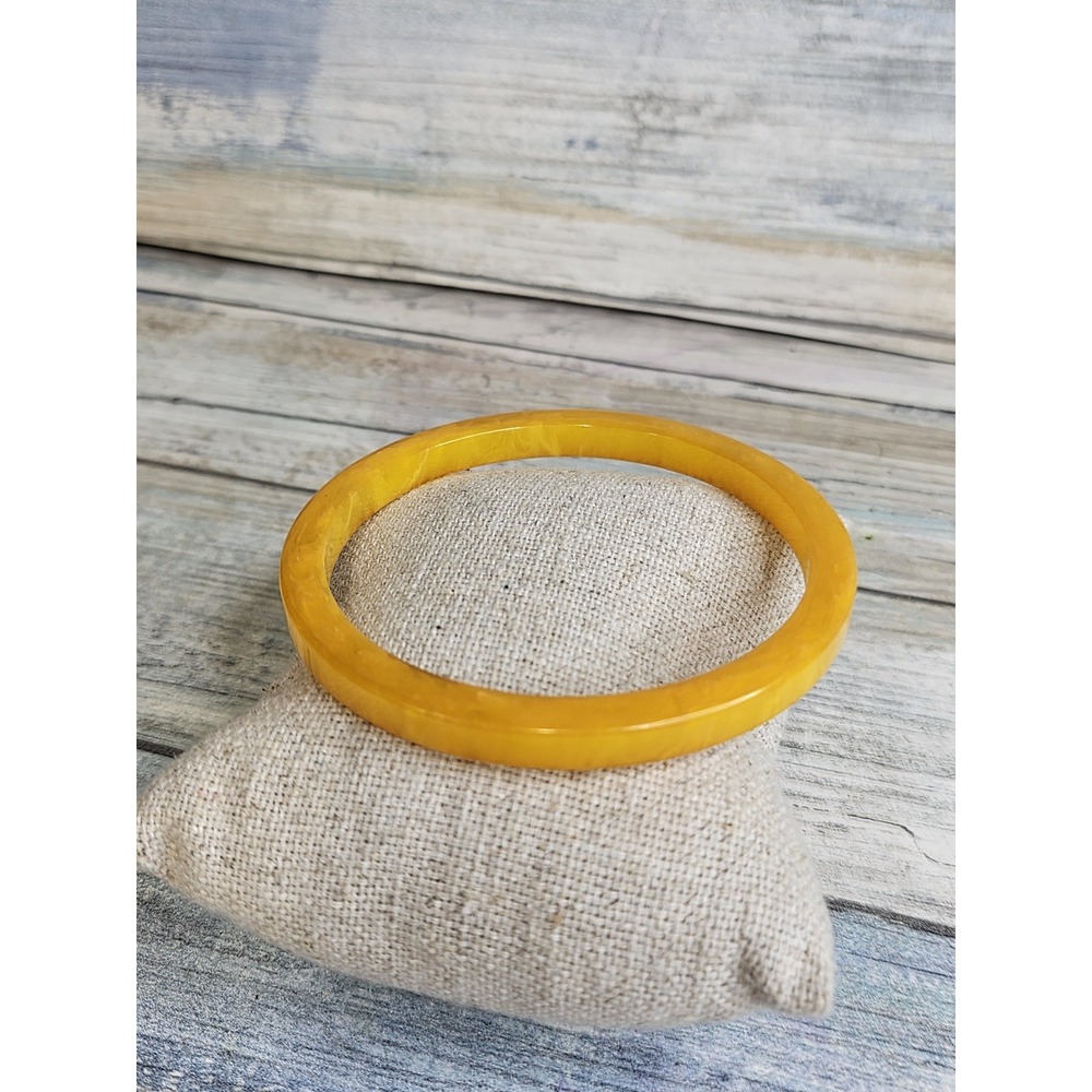 Bakelite Single Bangle Bracelet TESTED Mustard Yellow‎